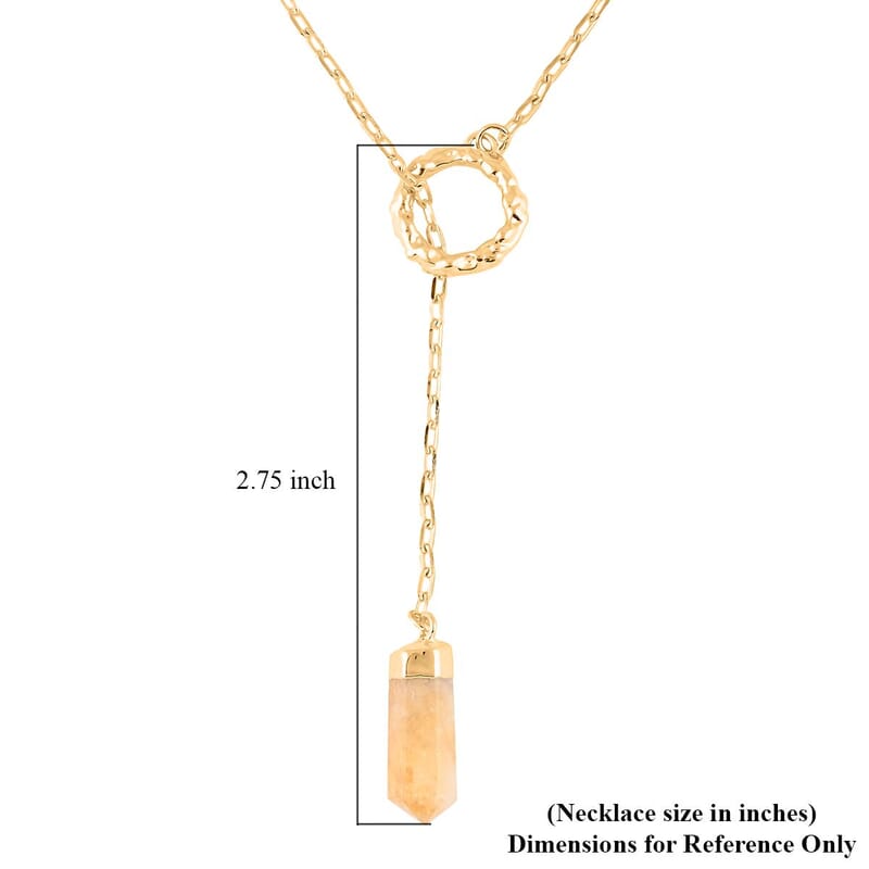 Colors of Brazil Citrine Necklace 24 Inches in Goldtone 15.00 ctw