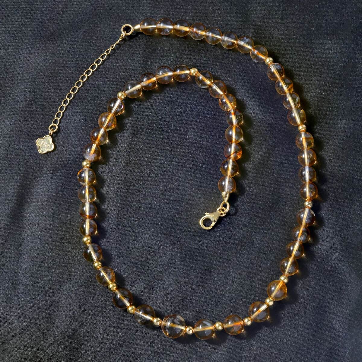 JCK Deal D'Joy Brazilian Citrine Beaded Necklace (18-20 Inches) in Vermeil YG Over Sterling Silver 170.00 ctw image number 4