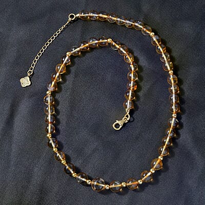 D'Joy Brazilian Citrine Beaded Necklace (18-20 Inches) in Vermeil YG Over Sterling Silver 170.00 ctw