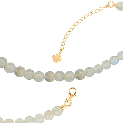 D'Joy Moon Glow Moonstone Beaded Necklace 18-20 Inches in Vermeil Yellow Gold Over Sterling Silver 216.00 ctw