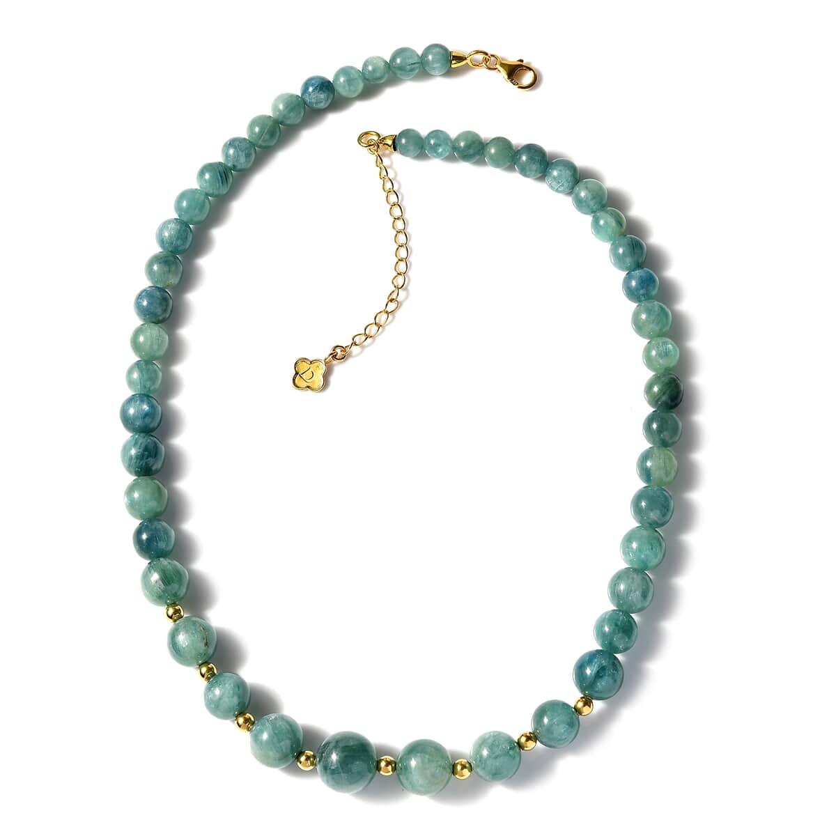 D'Joy Green Kyanite Beaded Necklace 18-20 Inches in Vermeil Yellow Gold Over Sterling Silver 323.00 ctw image number 0