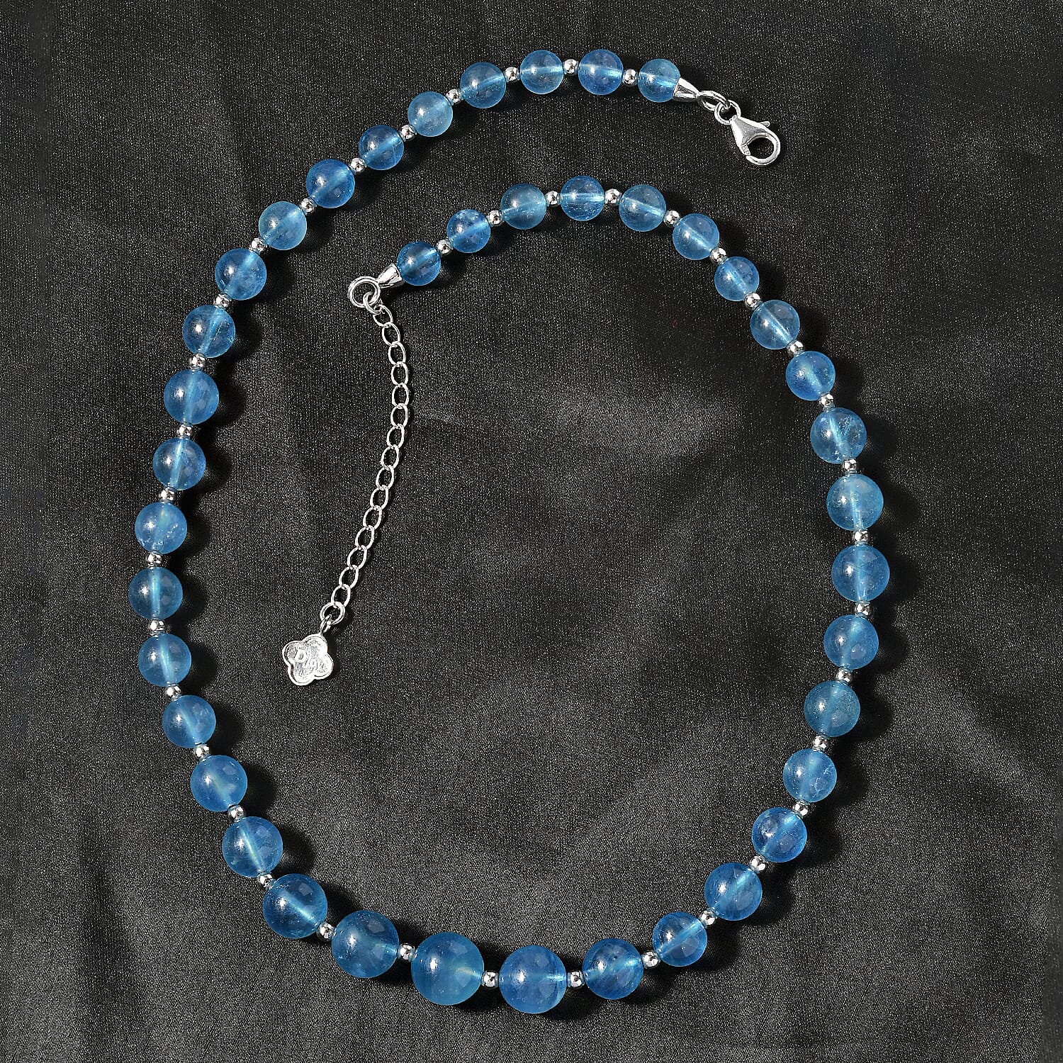 Aquamarine 185.00 ctw Beaded Necklace in Rhodium Over Sterling Silver 18 Inches