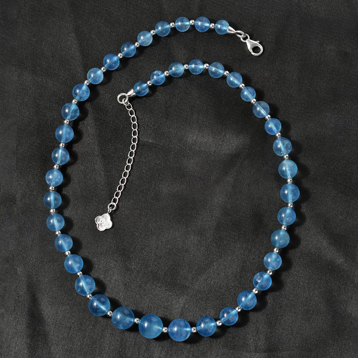 Tony Diniz Collection Aquamarine Beaded Necklace 18-20 Inches in Rhodium Over Sterling Silver 185.00 ctw image number 3