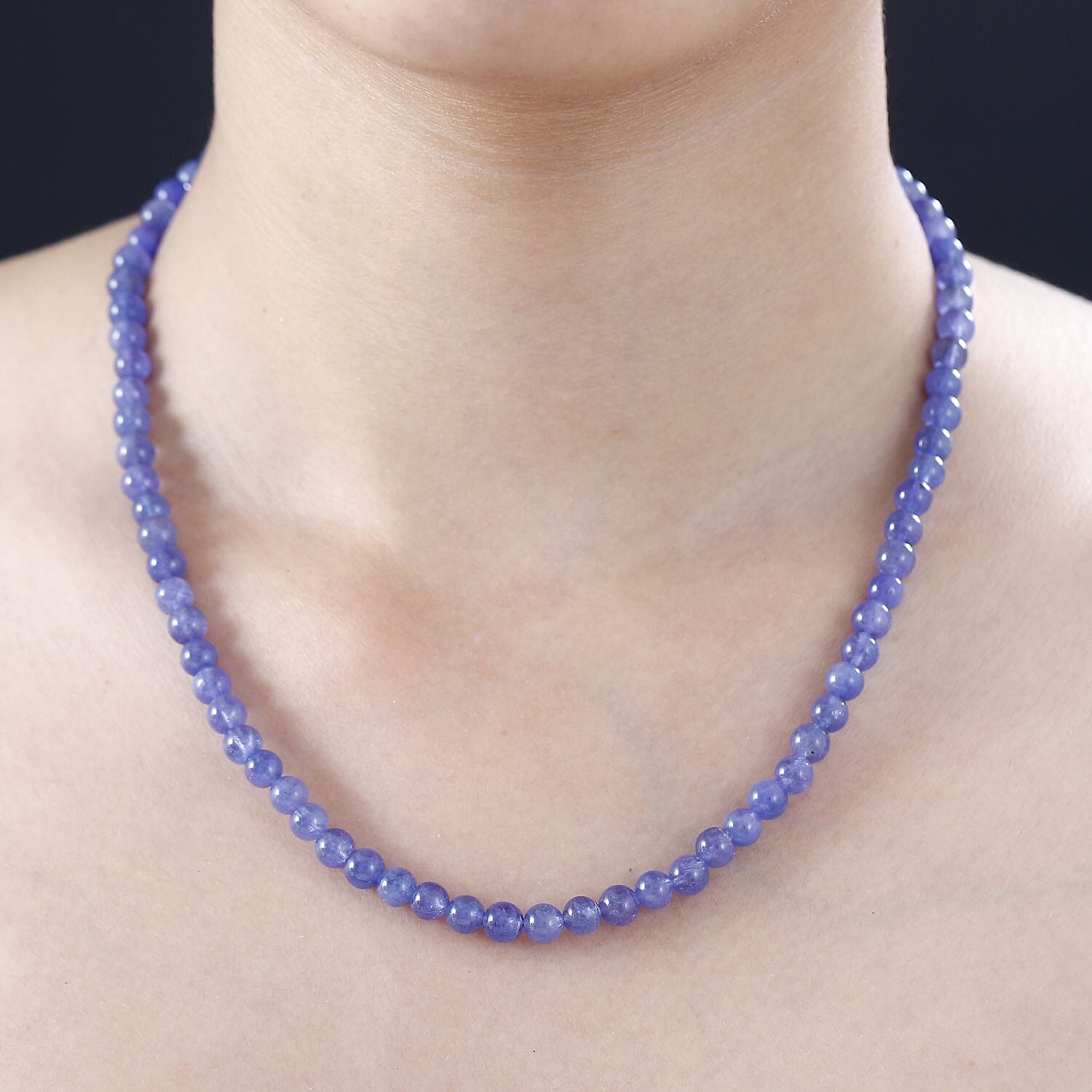 D'Joy Tanzanite Beaded Necklace 18-20 Inches in Vermeil Yellow Gold Over Sterling Silver 128.00 ctw