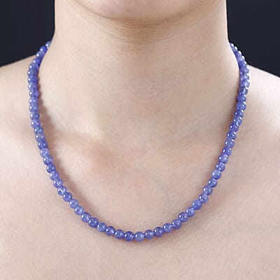 D'Joy Tanzanite Beaded Necklace 18-20 Inches in Vermeil Yellow Gold Over Sterling Silver 128.00 ctw