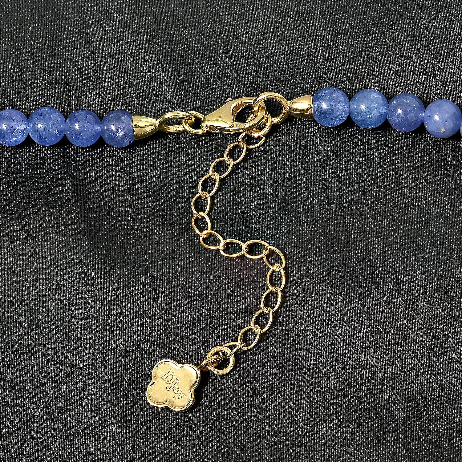 D'Joy Tanzanite Beaded Necklace 18-20 Inches in Vermeil Yellow Gold Over Sterling Silver 128.00 ctw
