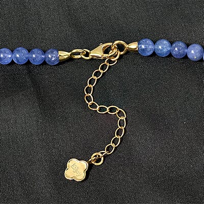 D'Joy Tanzanite Beaded Necklace 18-20 Inches in Vermeil Yellow Gold Over Sterling Silver 128.00 ctw