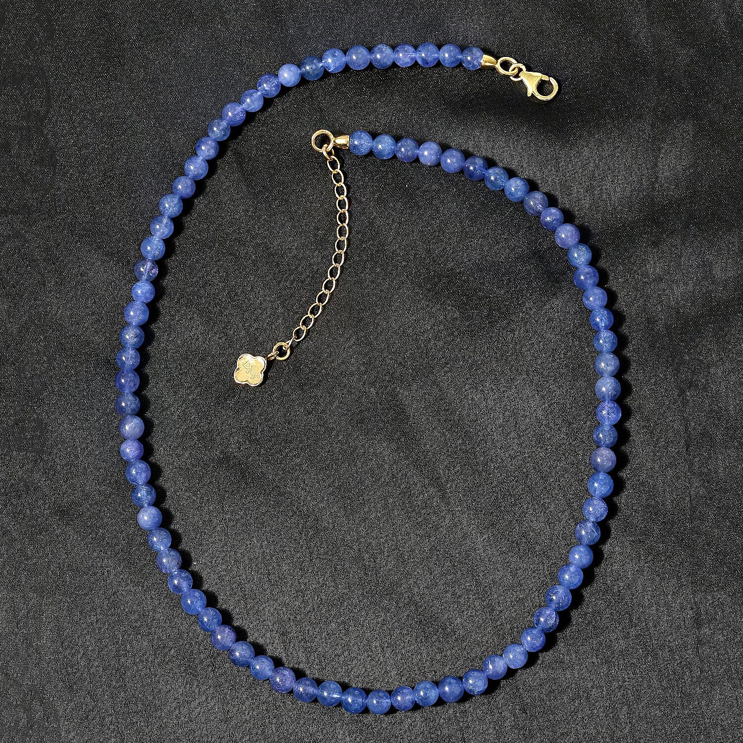 D'Joy Tanzanite Beaded Necklace 18-20 Inches in Vermeil Yellow Gold Over Sterling Silver 128.00 ctw