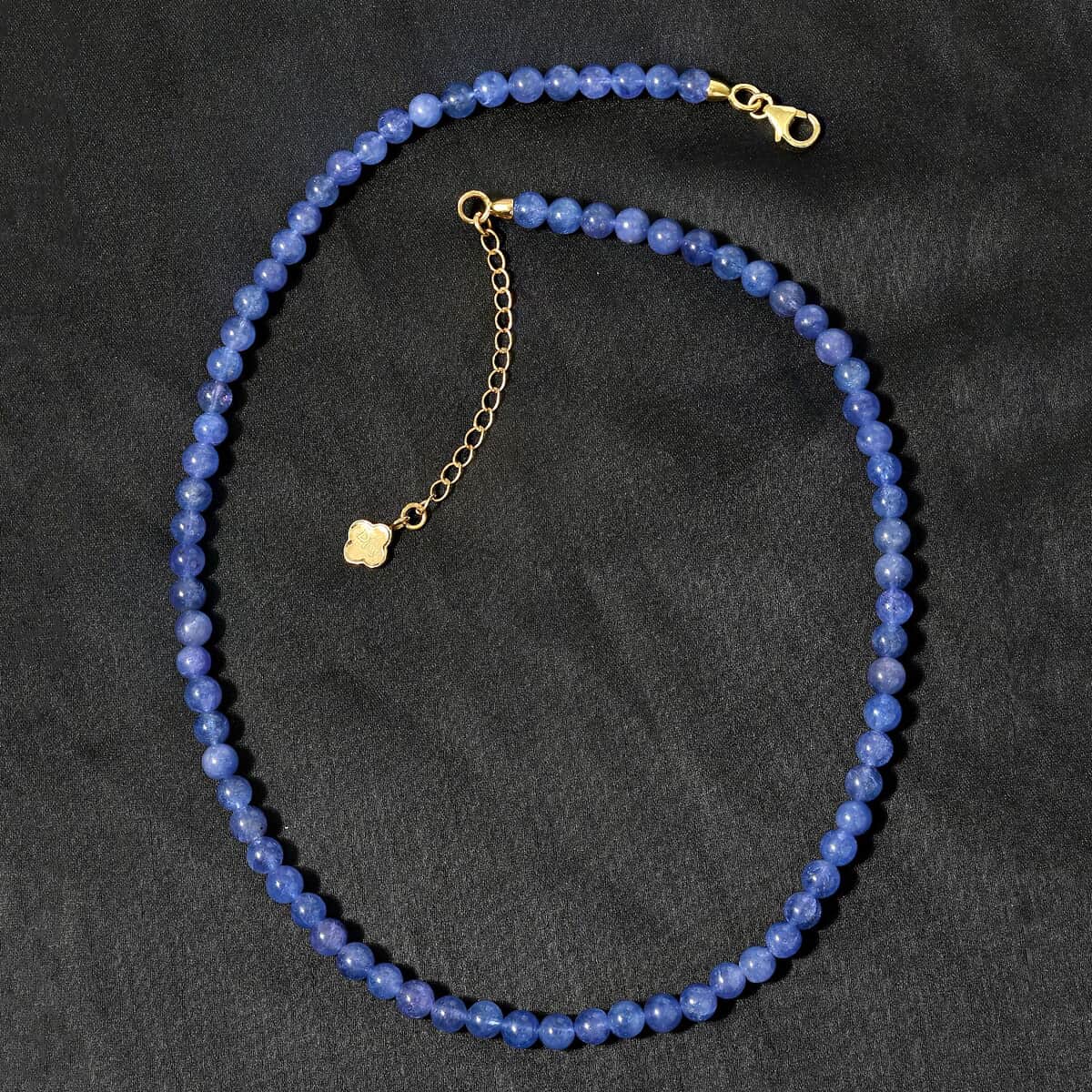 D'Joy Tanzanite Beaded Graduation Necklace 18-20 Inches in Vermeil Yellow Gold Over Sterling Silver 128.00 ctw image number 4