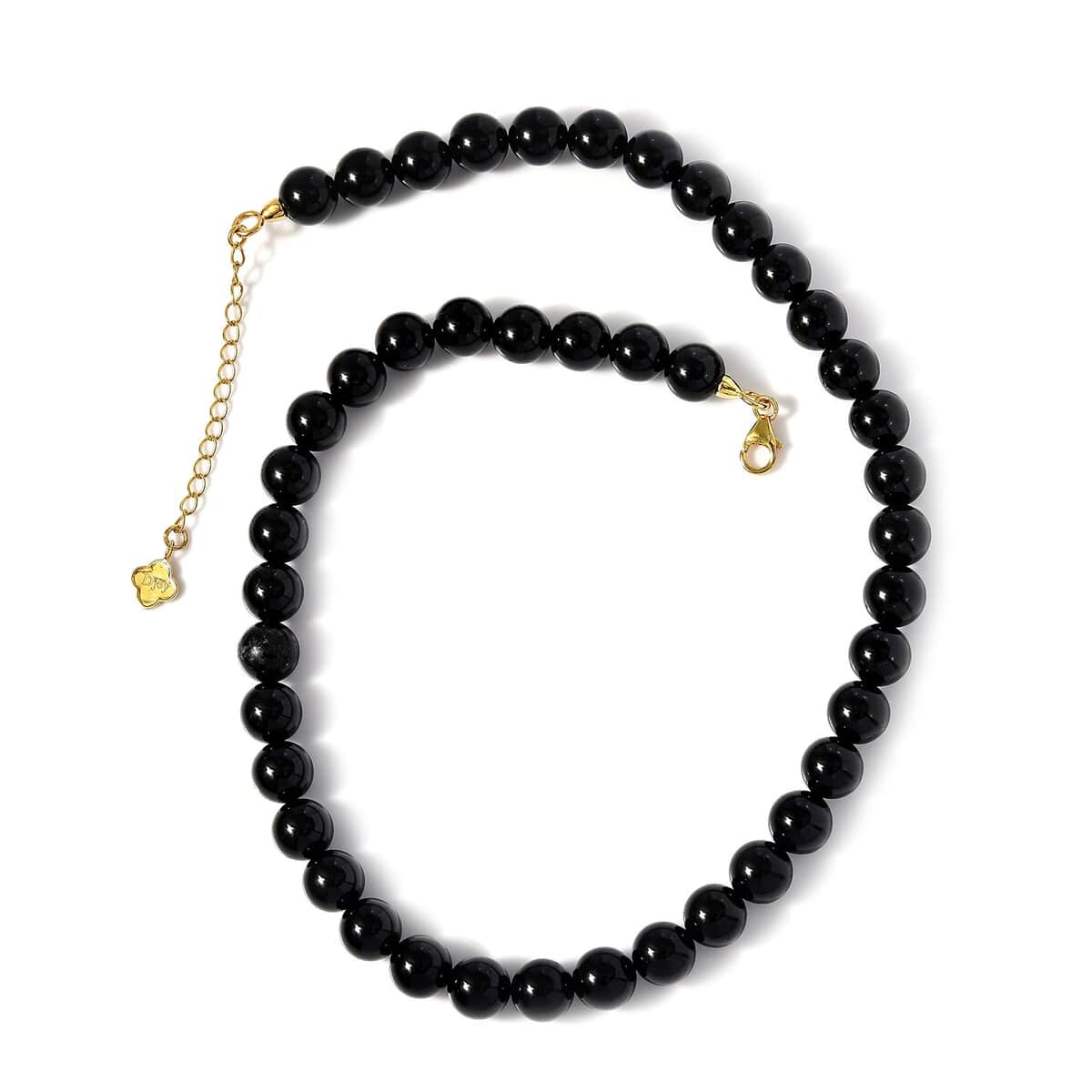 D'Joy Black Tourmaline Beaded Necklace 18-20 Inches in Vermeil Yellow Gold Over Sterling Silver 260.00 ctw image number 0