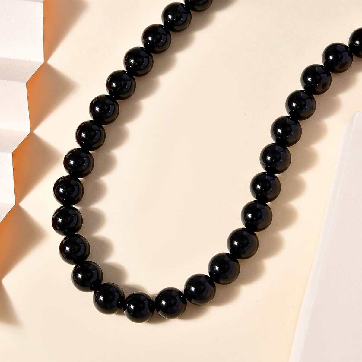 D'Joy Black Tourmaline Beaded Necklace 18-20 Inches in Vermeil Yellow Gold Over Sterling Silver 260.00 ctw image number 1