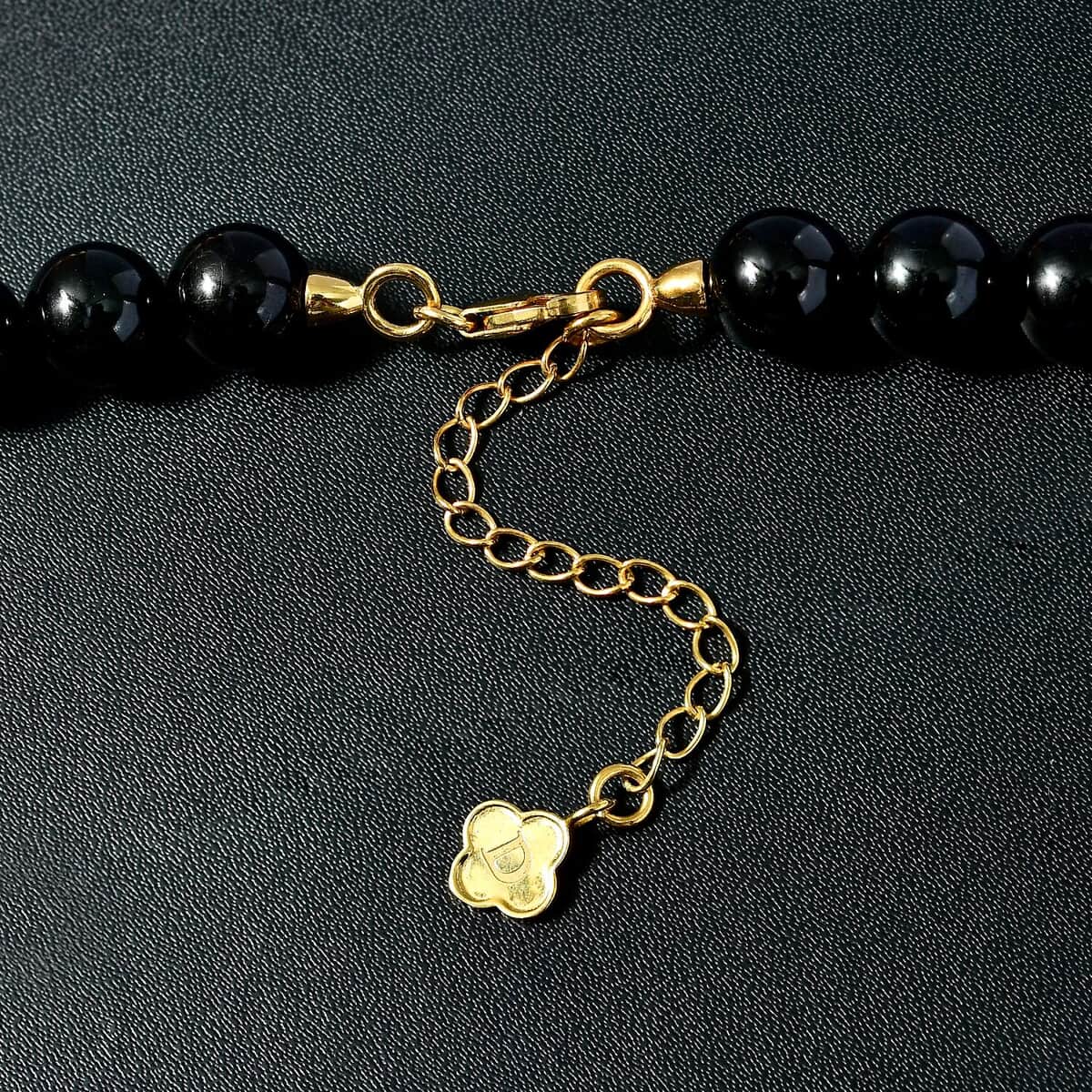 D'Joy Black Tourmaline Beaded Necklace 18-20 Inches in Vermeil Yellow Gold Over Sterling Silver 260.00 ctw image number 3