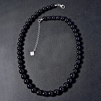 D'Joy Black Tourmaline Beaded Graduation Necklace 18-20 Inches in Rhodium Over Sterling Silver 260.00 ctw