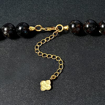 D'Joy Astrophyllite Beaded Graduation Necklace 18-20 Inches in Vermeil Yellow Gold Over Sterling Silver 364.00 ctw
