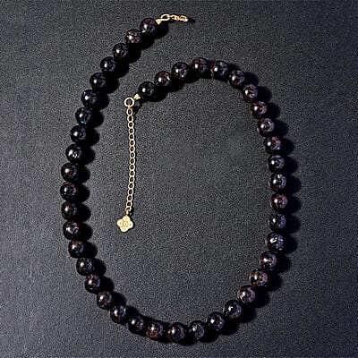 D'Joy Astrophyllite Beaded Graduation Necklace 18-20 Inches in Vermeil Yellow Gold Over Sterling Silver 364.00 ctw