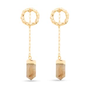 Colors of Brazil Quartzite Earrings in Goldtone 20.00 ctw