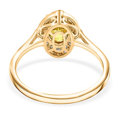 Certified & Appraised Luxoro AAA Sphene and G-H I2 Diamond 1.75 ctw Ring in 14K Yellow Gold (Size 10.0)
