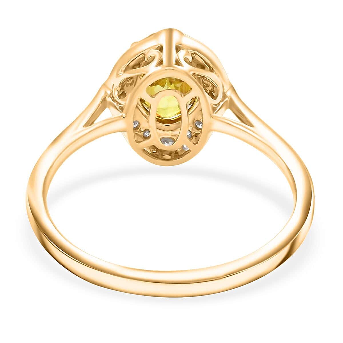 Certified & Appraised Luxoro AAA Sphene and G-H I2 Diamond 1.75 ctw Ring in 14K Yellow Gold (Size 5.5) image number 4