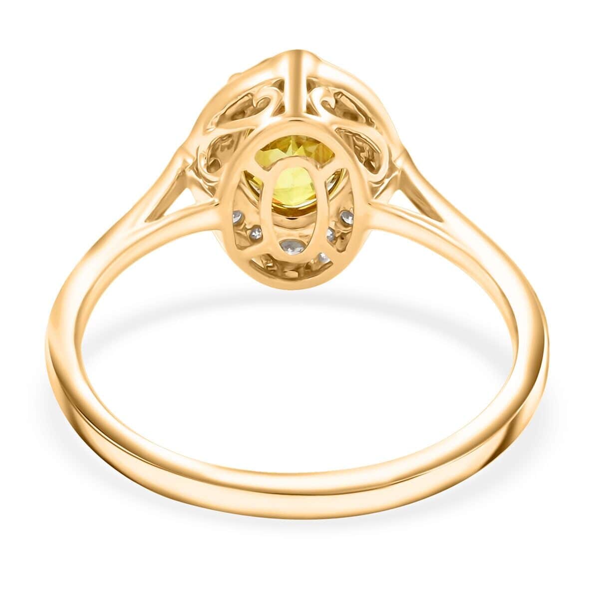 Certified & Appraised Luxoro AAA Sphene and G-H I2 Diamond 1.75 ctw Ring in 14K Yellow Gold (Size 7.5) image number 4