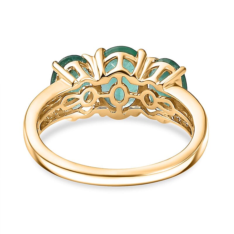 AAA Kagem Zambian Emerald and Diamond 2.85 ctw Ring in 14K Yellow Gold (Size 10.0)