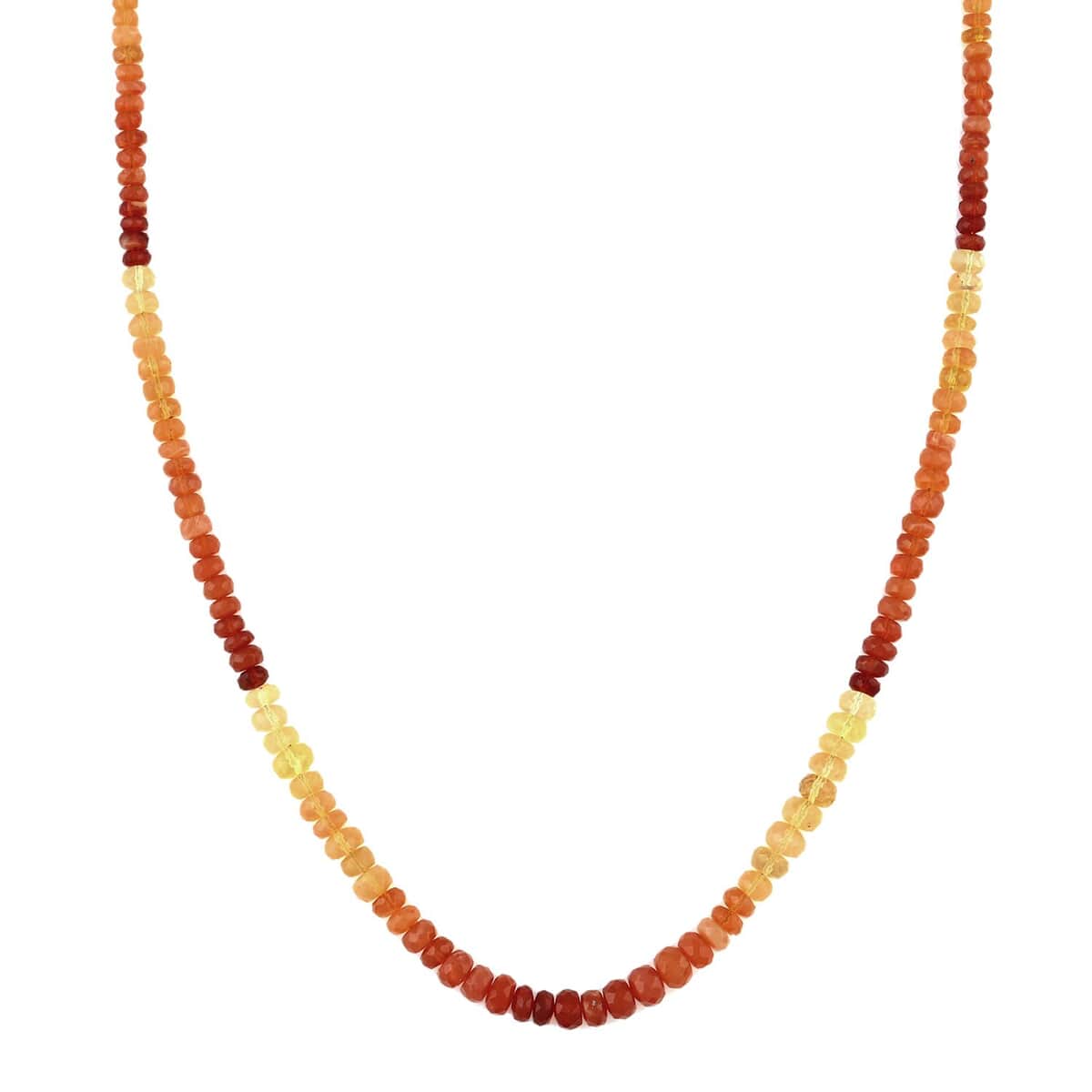 D'Joy Fire Opal Beaded Graduation Necklace 18-20 Inches in Vermeil Yellow Gold Over Sterling Silver 55.00 ctw image number 3