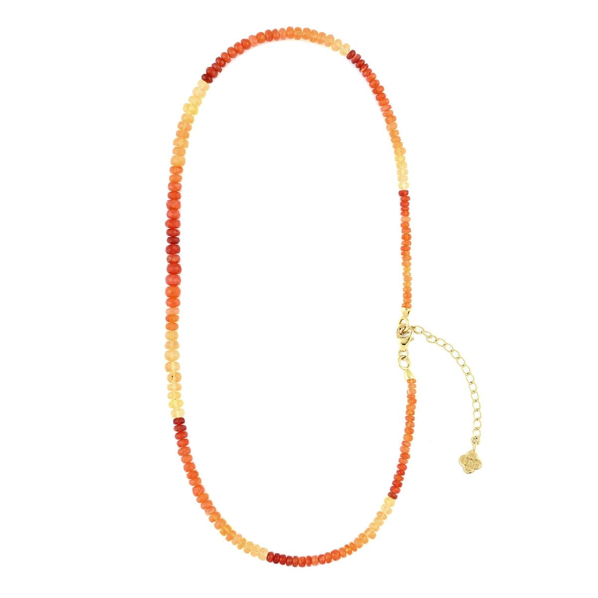 D'Joy Fire Opal Beaded Graduation Necklace 18-20 Inches in Vermeil Yellow Gold Over Sterling Silver 55.00 ctw image number 5