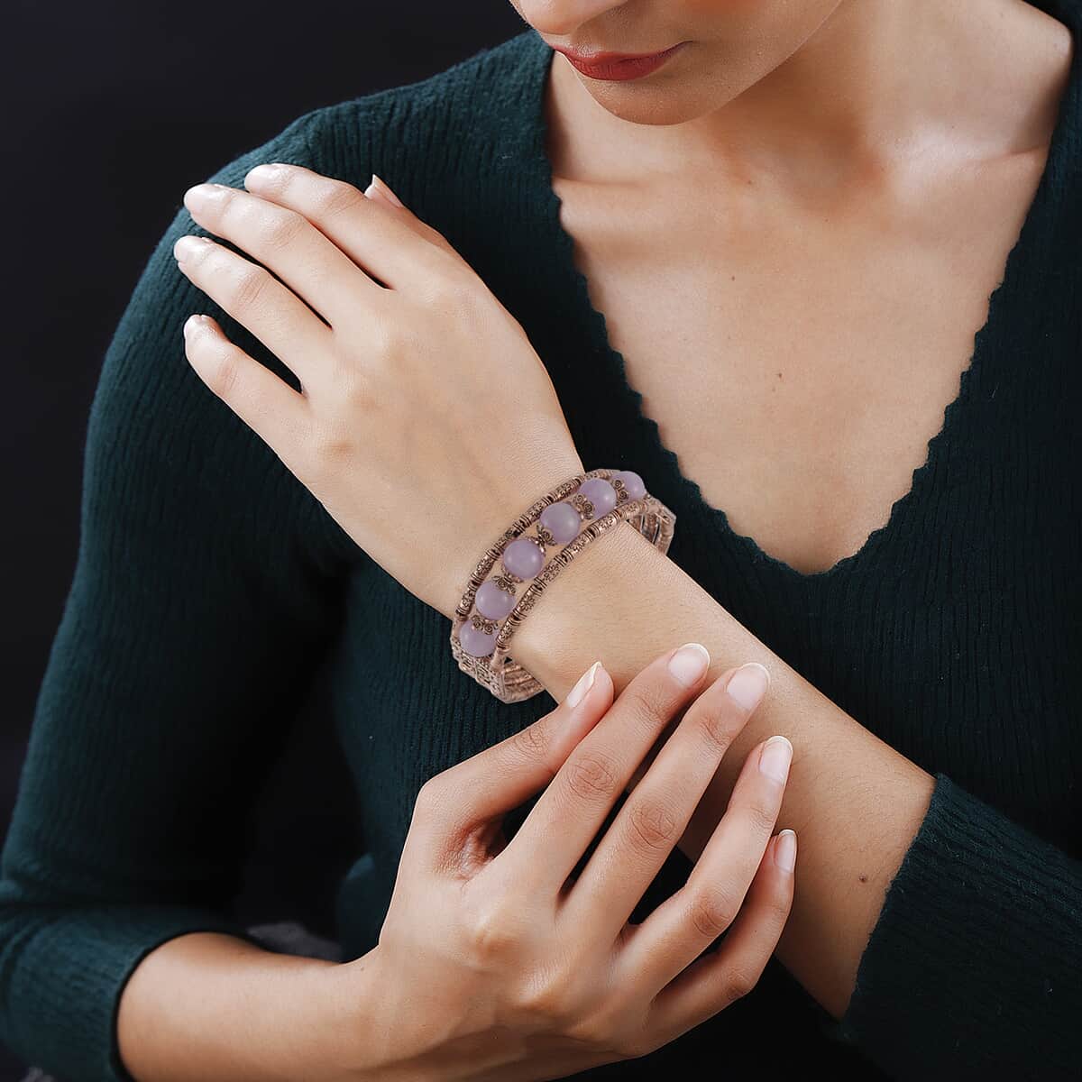 Kunzite Cuff Bracelet in Rosetone (7.00 In) 70.00 ctw image number 2