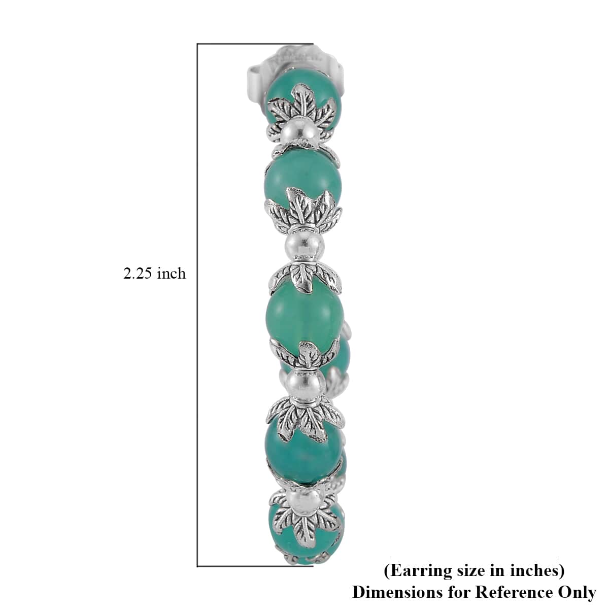 TLV Amazonite Half Hoop Earrings in Silvertone 75.00 ctw image number 4