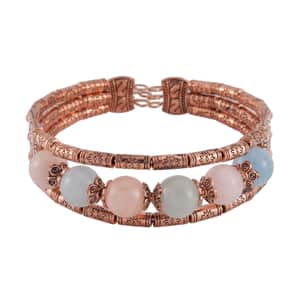 Multi Beryl Cuff Bracelet in Rosetone (7.00 In) 70.00 ctw