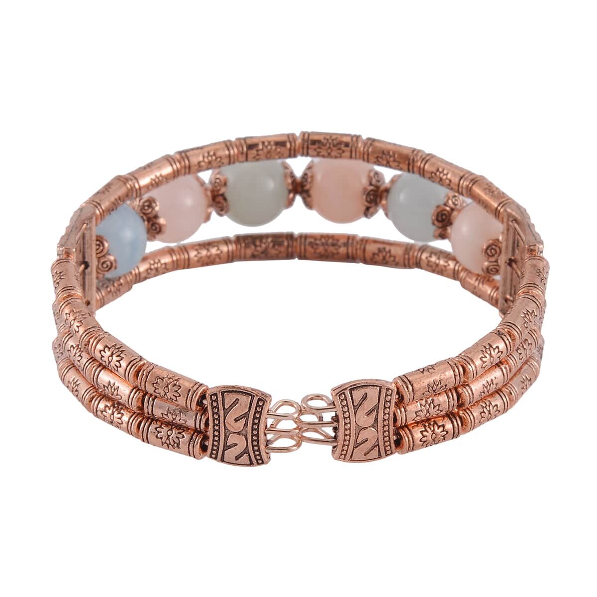 Multi Beryl Cuff Bracelet in Rosetone (7.00 In) 70.00 ctw image number 4