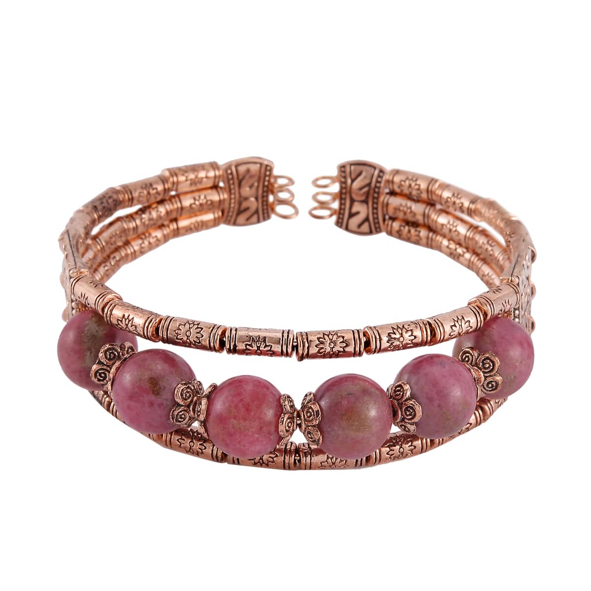 Rhodochrosite Cuff Bracelet in Rosetone (7.00 In) 70.00 ctw image number 0