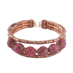 Rhodochrosite Cuff Bracelet in Rosetone (7.00 In) 70.00 ctw