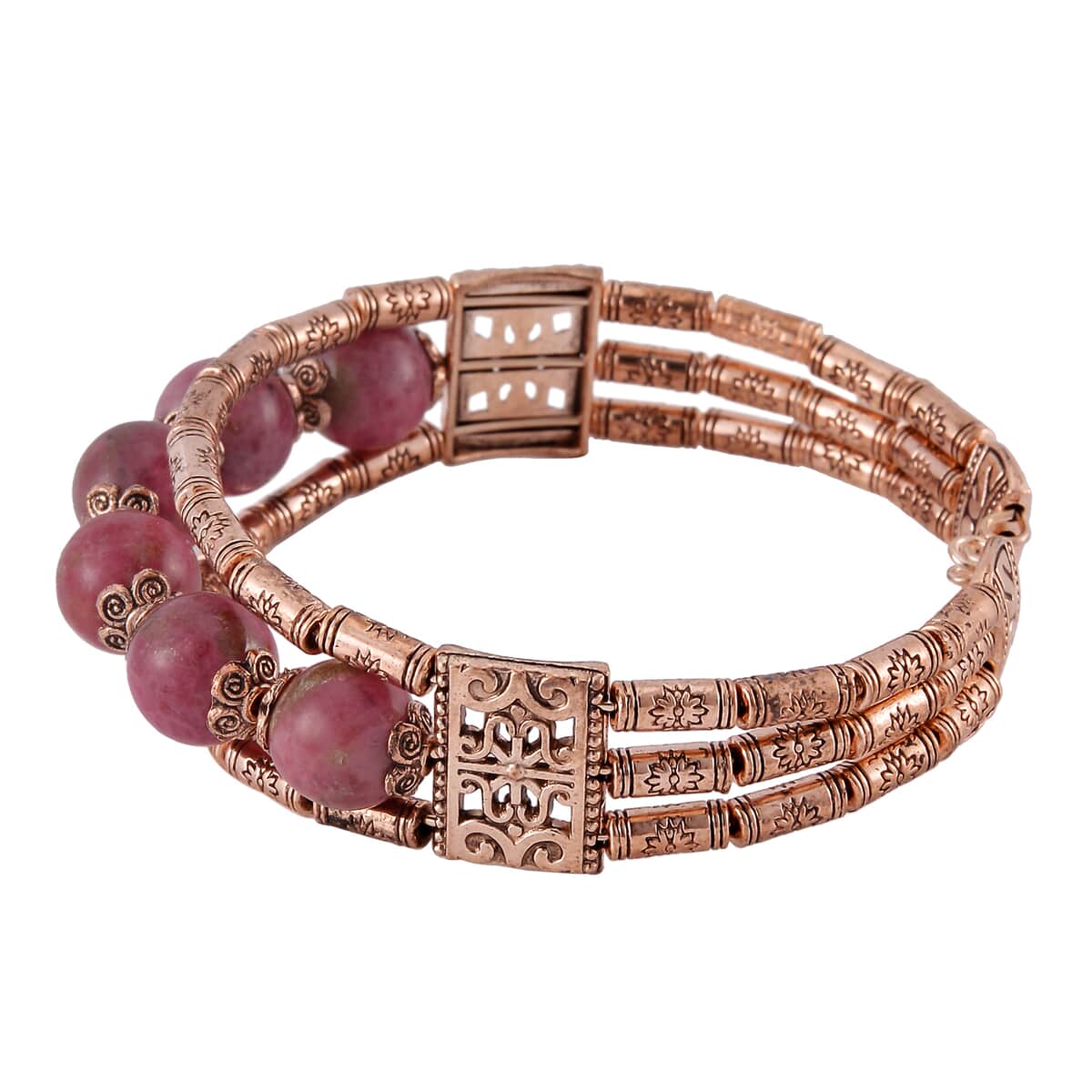 Rhodochrosite Cuff Bracelet in Rosetone (7.00 In) 70.00 ctw image number 3