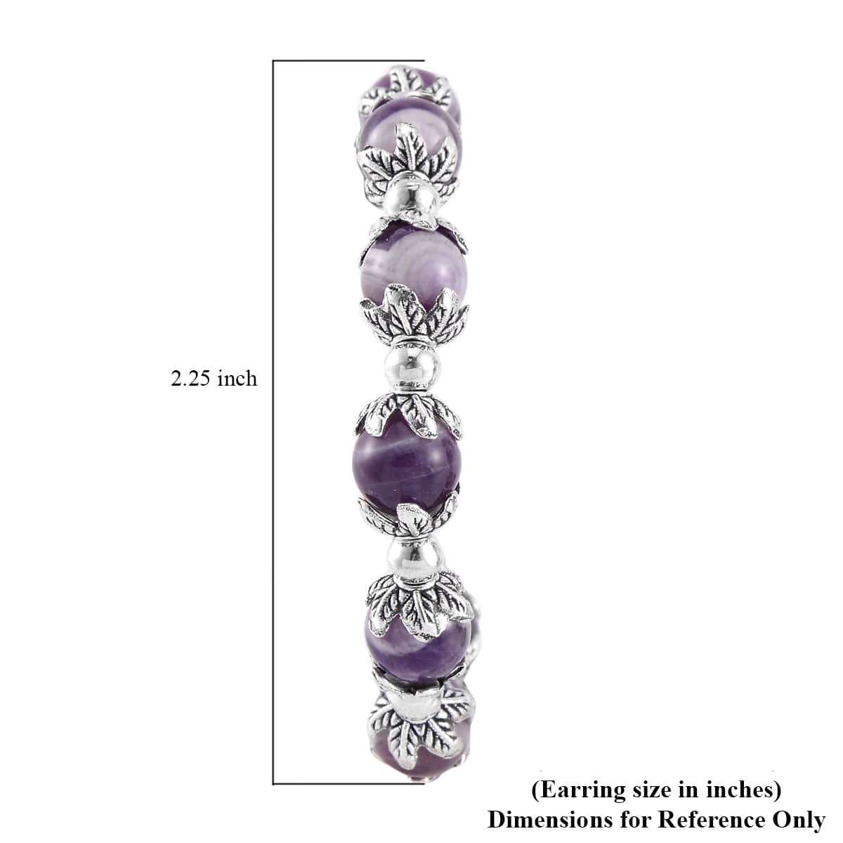 Bi-Color Amethyst Half Hoop Earrings in Silvertone 75.00 ctw image number 4