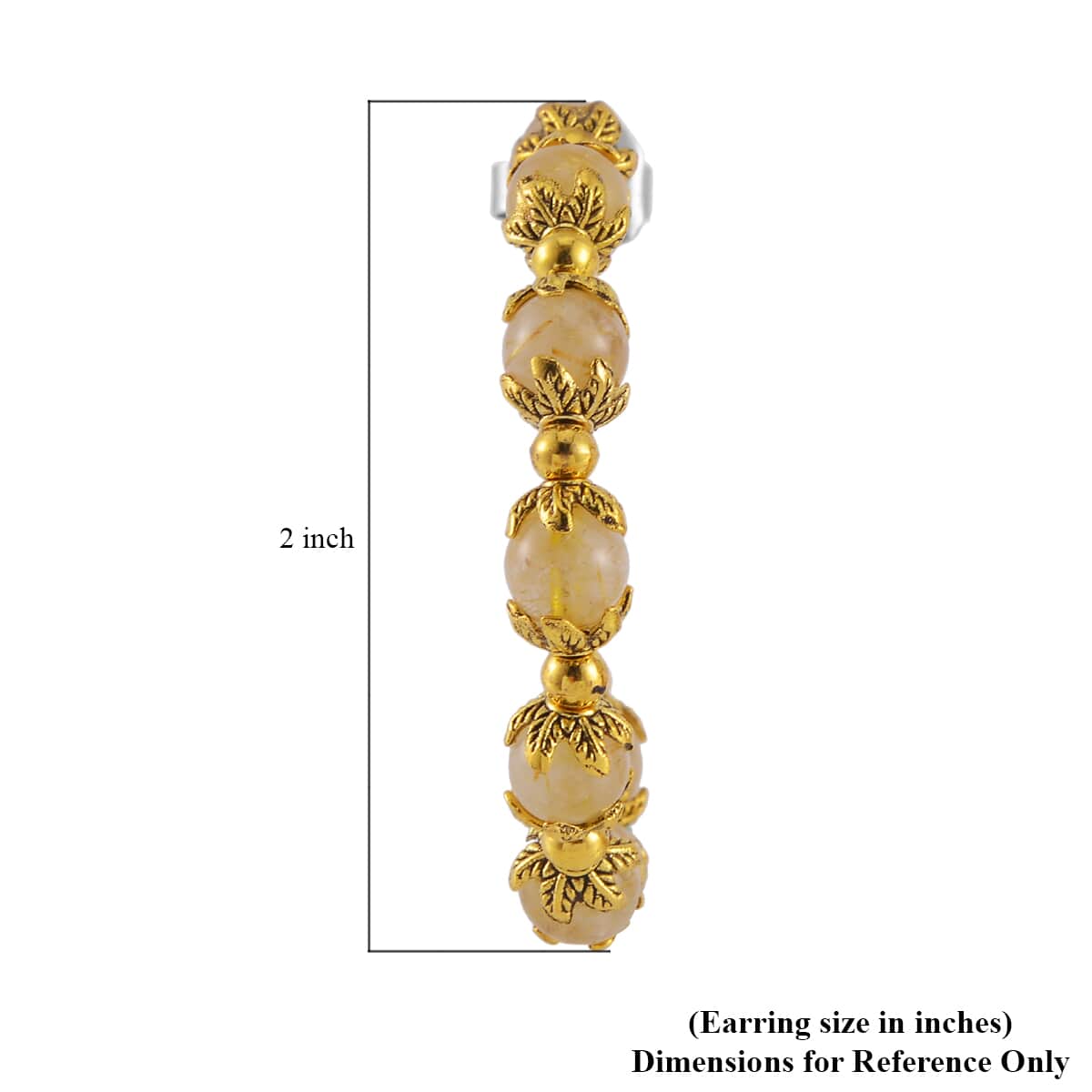 Golden Rutilated Quartz Half Hoop Earrings in Goldtone 75.00 ctw image number 4