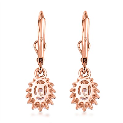 Premium Martha Rocha Kunzite and Moissanite 1.70 ctw Sunburst Earrings in Vermeil Rose Gold Over Sterling Silver