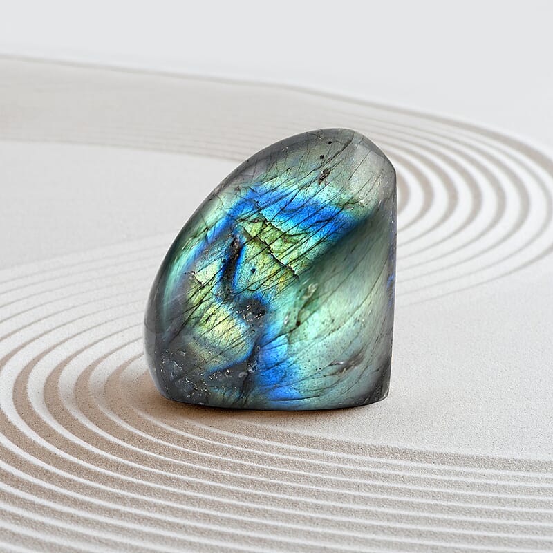 Handcrafted Natural Iridescent Madagascar Labradorite Gemstone, 0.39 Lbs