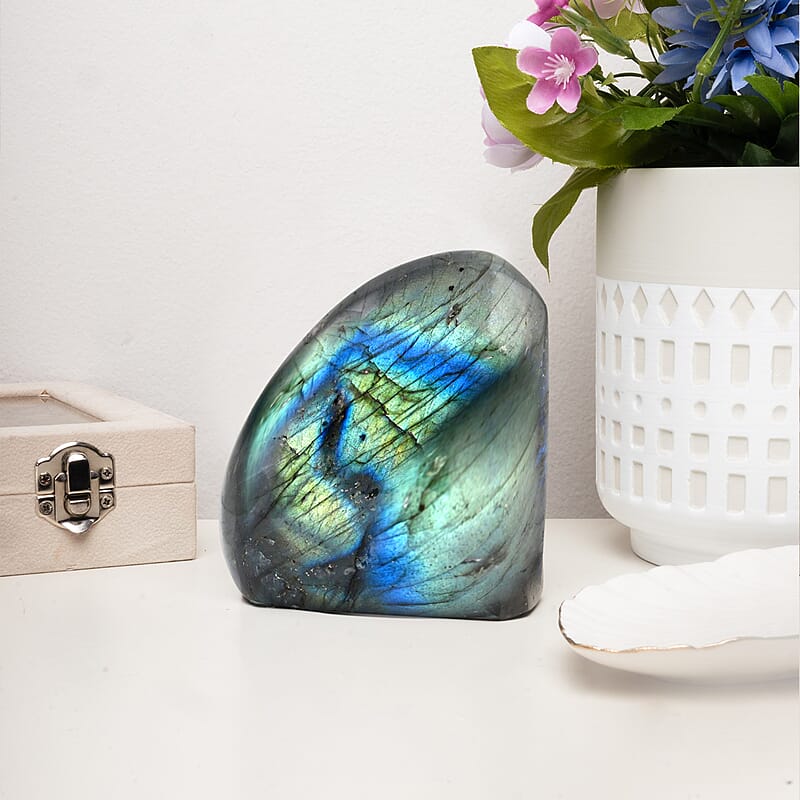 Handcrafted Natural Iridescent Madagascar Labradorite Gemstone, 0.39 Lbs