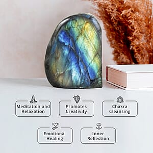 Handcrafted Natural Iridescent Madagascar Labradorite Gemstone, 1.59 Lbs