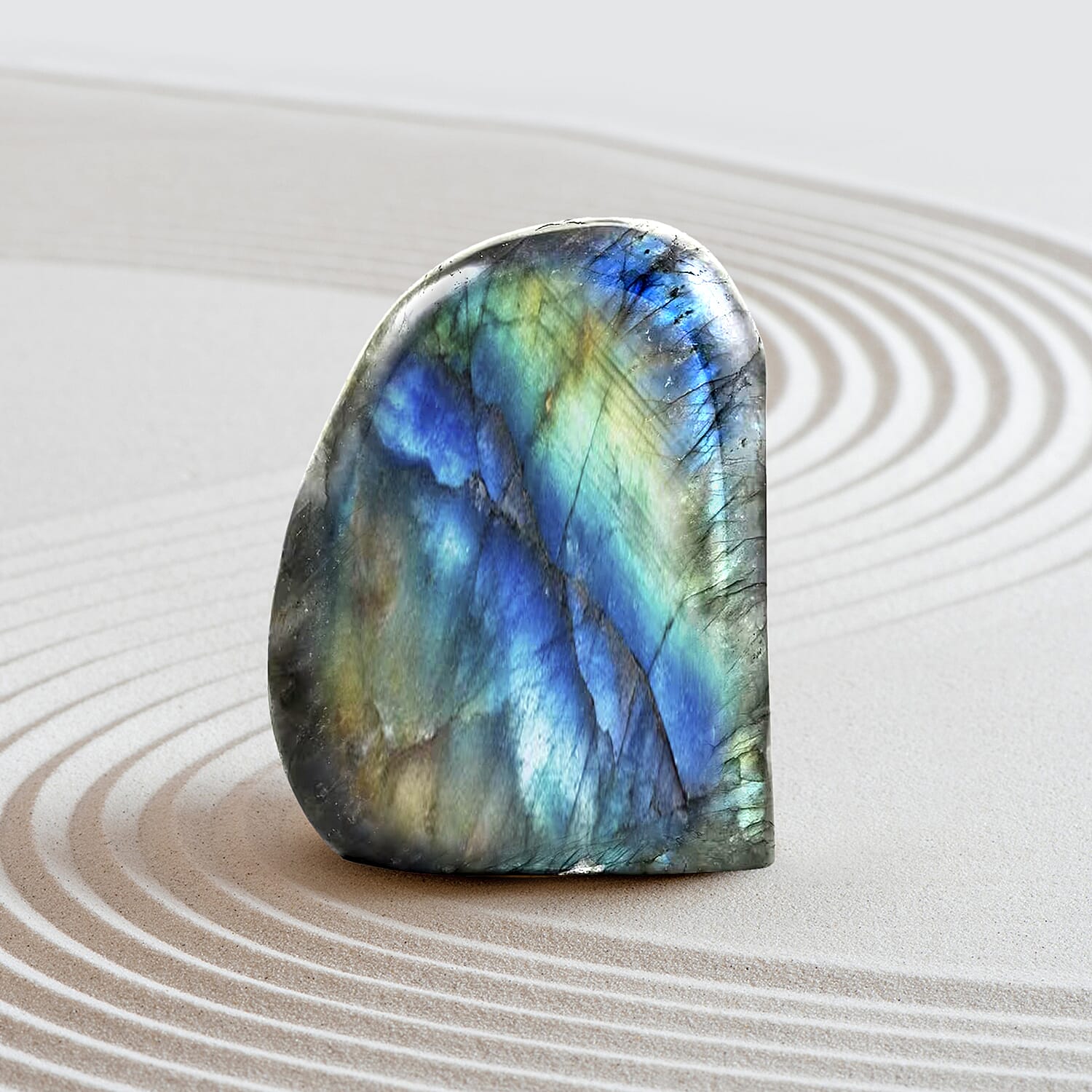 Handcrafted Natural Iridescent Madagascar Labradorite Gemstone, 1.59 Lbs