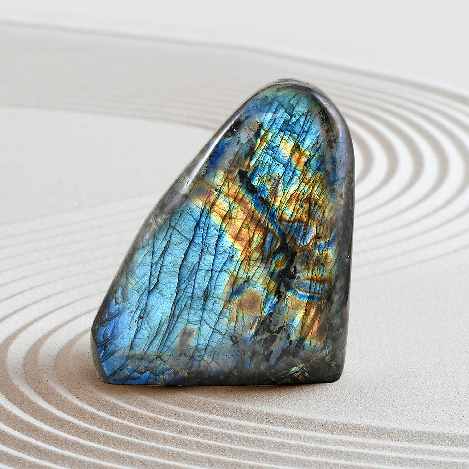 Handcrafted Natural Iridescent Madagascar Labradorite Gemstone, 4.79 Lbs