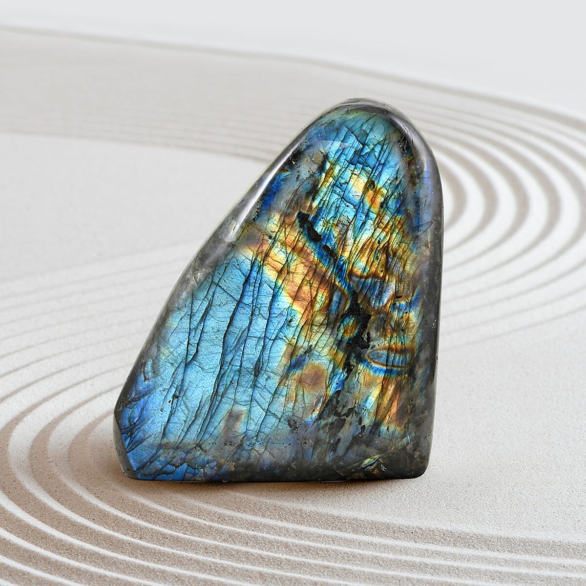 Handcrafted Natural Iridescent Madagascar Labradorite Gemstone, 4.79 Lbs image number 5