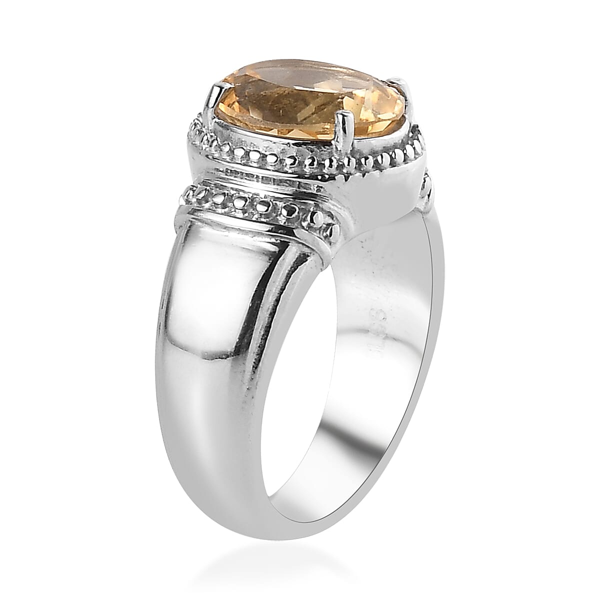 Brazilian Citrine Solitaire Ring in Stainless Steel (Size 10.0) 2.50 ctw image number 3