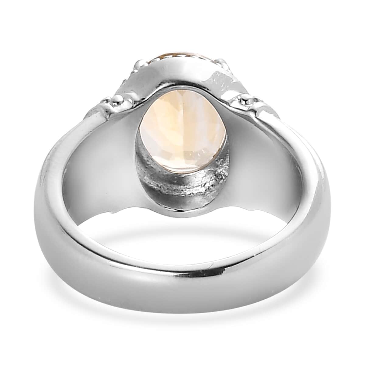 Brazilian Citrine Solitaire Ring in Stainless Steel (Size 5.0) 2.50 ctw image number 4