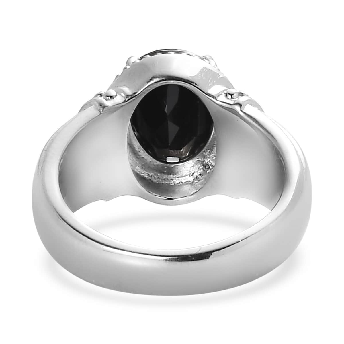 Thai Black Spinel Solitaire Ring in Stainless Steel (Size 7.0) 3.25 ctw image number 4