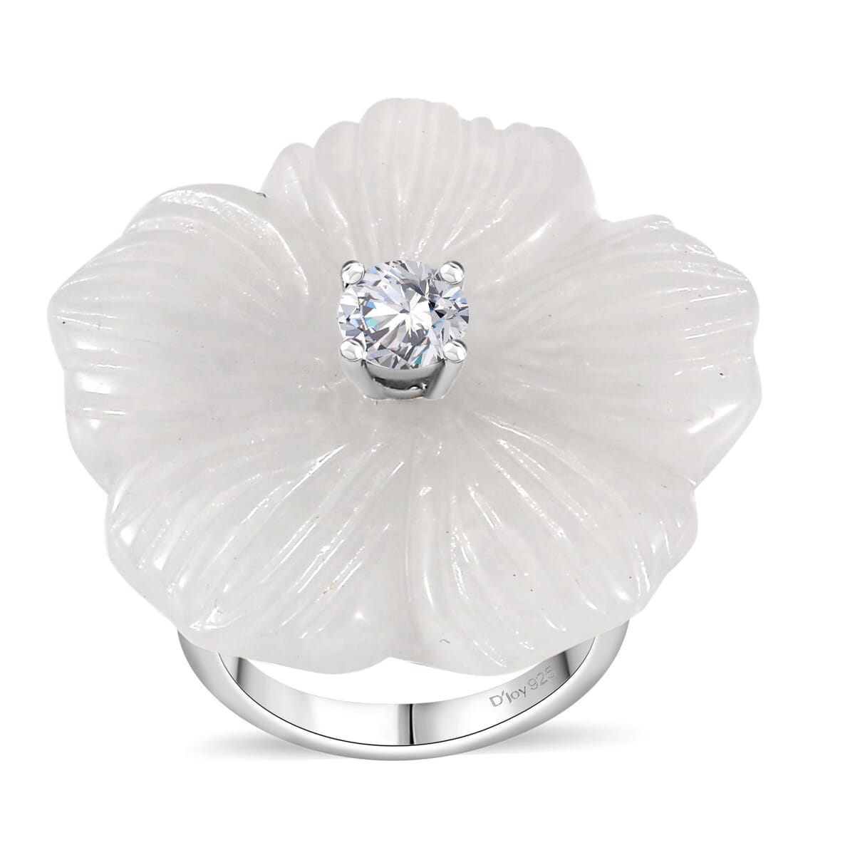 ブランド品専門の and Carved Jade Natural Buy Moissanite Primrose ctw 42.50 指輪・リング