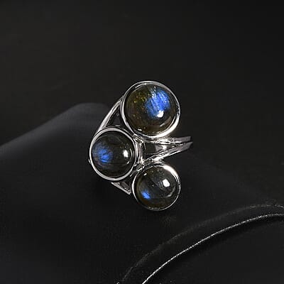 Malagasy Labradorite Ring in Stainless Steel (Size 10.0) 11.10 ctw