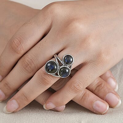Malagasy Labradorite Ring in Stainless Steel (Size 10.0) 11.10 ctw