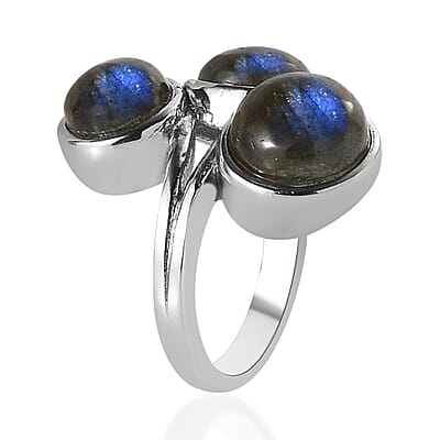 Malagasy Labradorite Ring in Stainless Steel (Size 10.0) 11.10 ctw