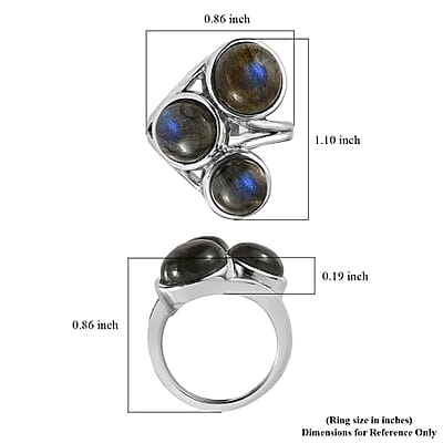 Malagasy Labradorite Ring in Stainless Steel (Size 10.0) 11.10 ctw